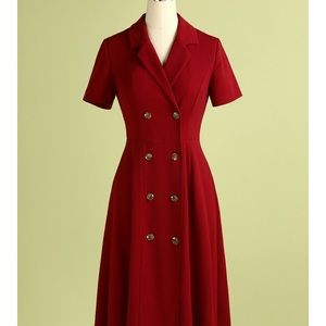 NEW ZAPAKA Burgundy Vintage Dress XS